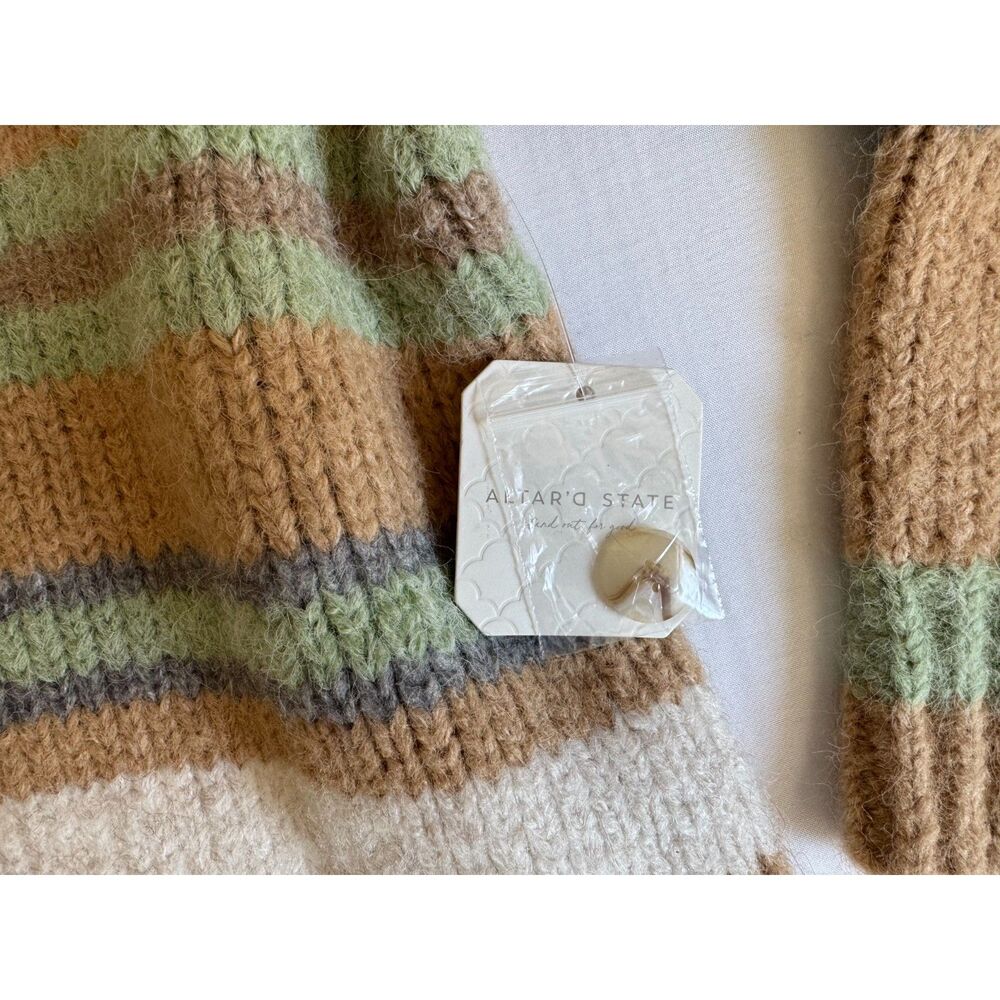 Altar'd State Earth Tone Striped Knit Cardigan | NWT | Size Large - Picture 6 of 7
